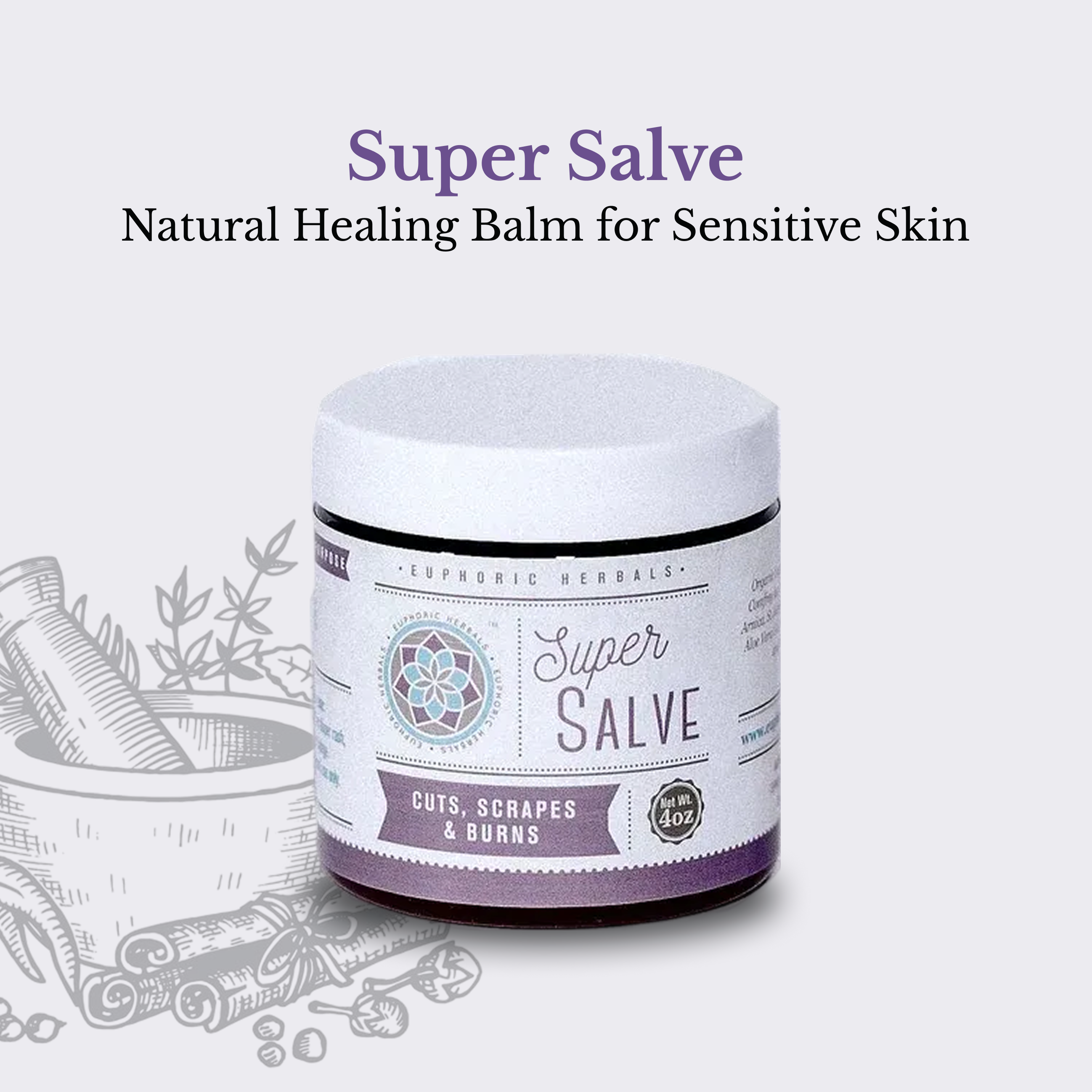 Super Salve - Pregnancy Tea Euphoric Herbals Salve. Great for rashes cuts scrapes bug bites/stings animal bites