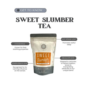 Sweet Slumber Tea - Family blends organic chamomile flowers and oat straw leaf. This infusion supports nightly routines