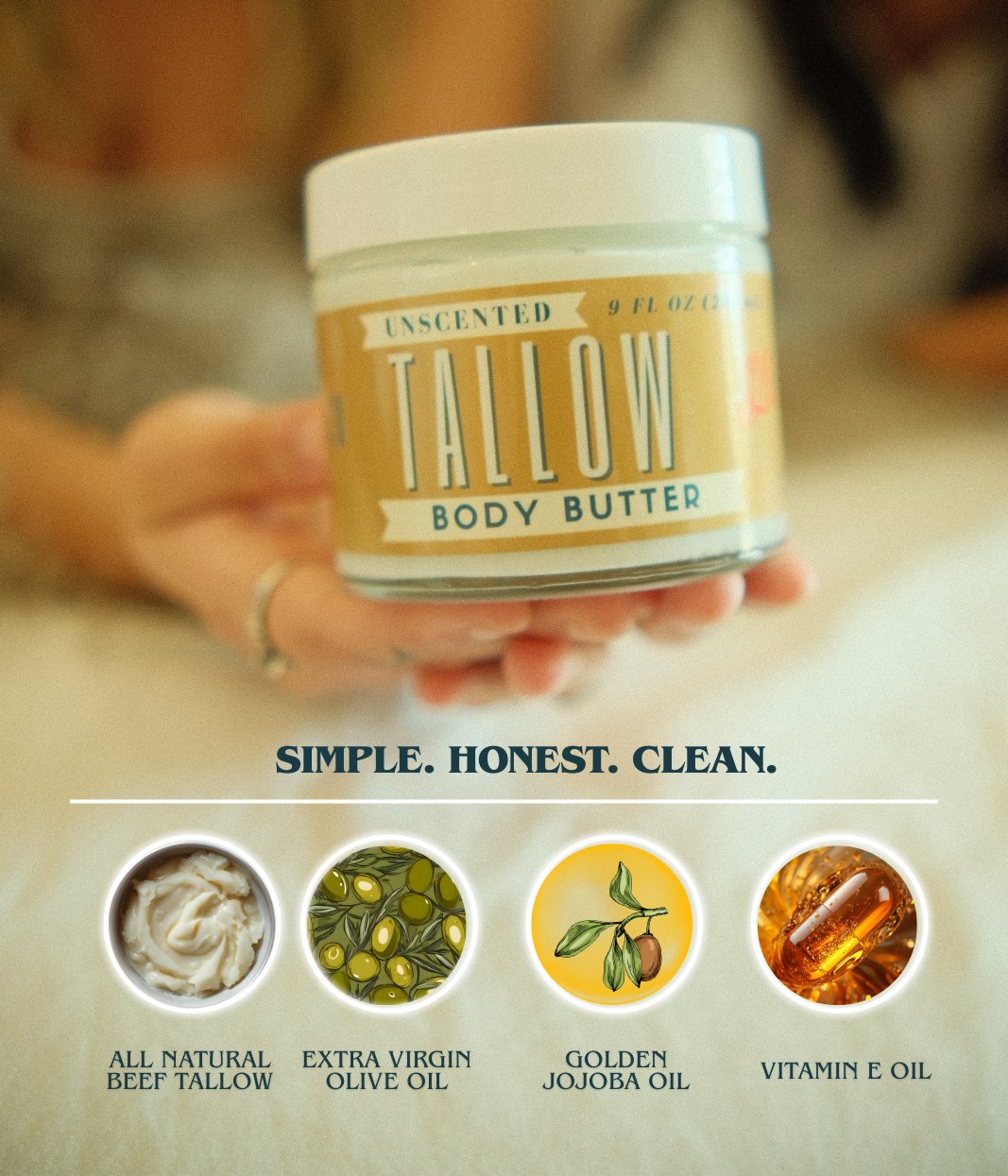 Tallow Body Butter – Unscented Grass-Fed Moisturizer - Apothecary