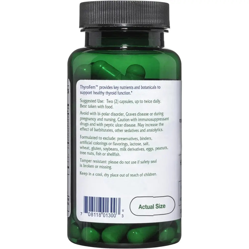 ThyroFem - Supplements Vitanica capsules contain ashwagandha root ext and nutrients for thyroid function. Each bottle