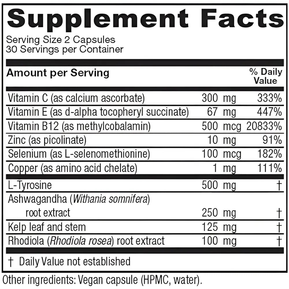 ThyroFem - Supplements Vitanica capsules contain ashwagandha root ext and nutrients for thyroid function. Each bottle