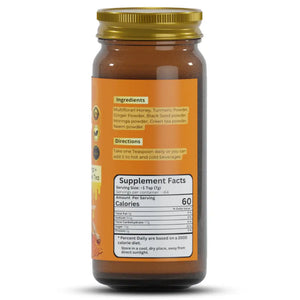 Turmeric Honey - Apothecary This Multifloral Infused Superfood Blend combines powder with ginger and black seed.