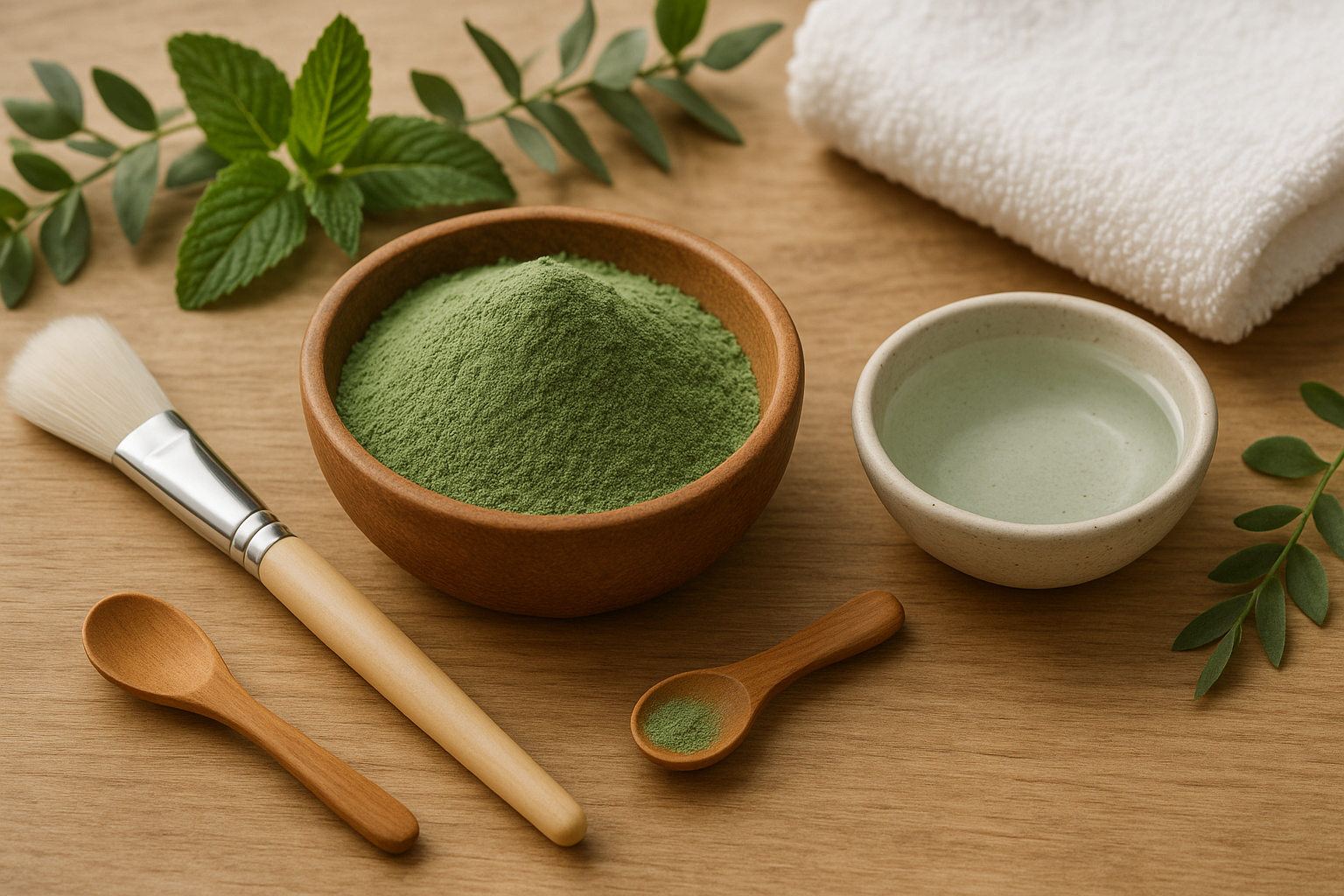 using green clay powder for facial applications