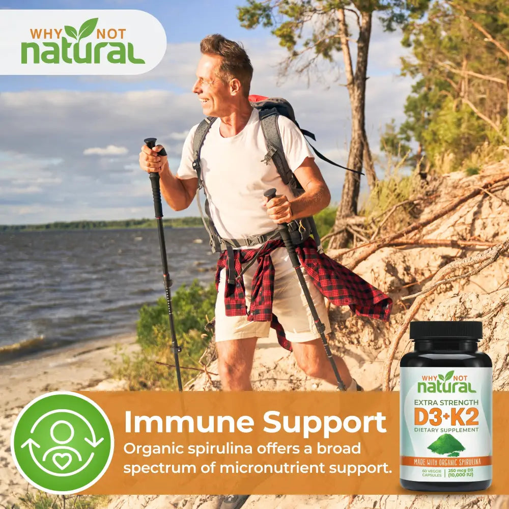 Vitamin D3 K2 with Organic Spirulina - Supplements
