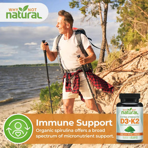 Vitamin D3 K2 with Organic Spirulina - Supplements