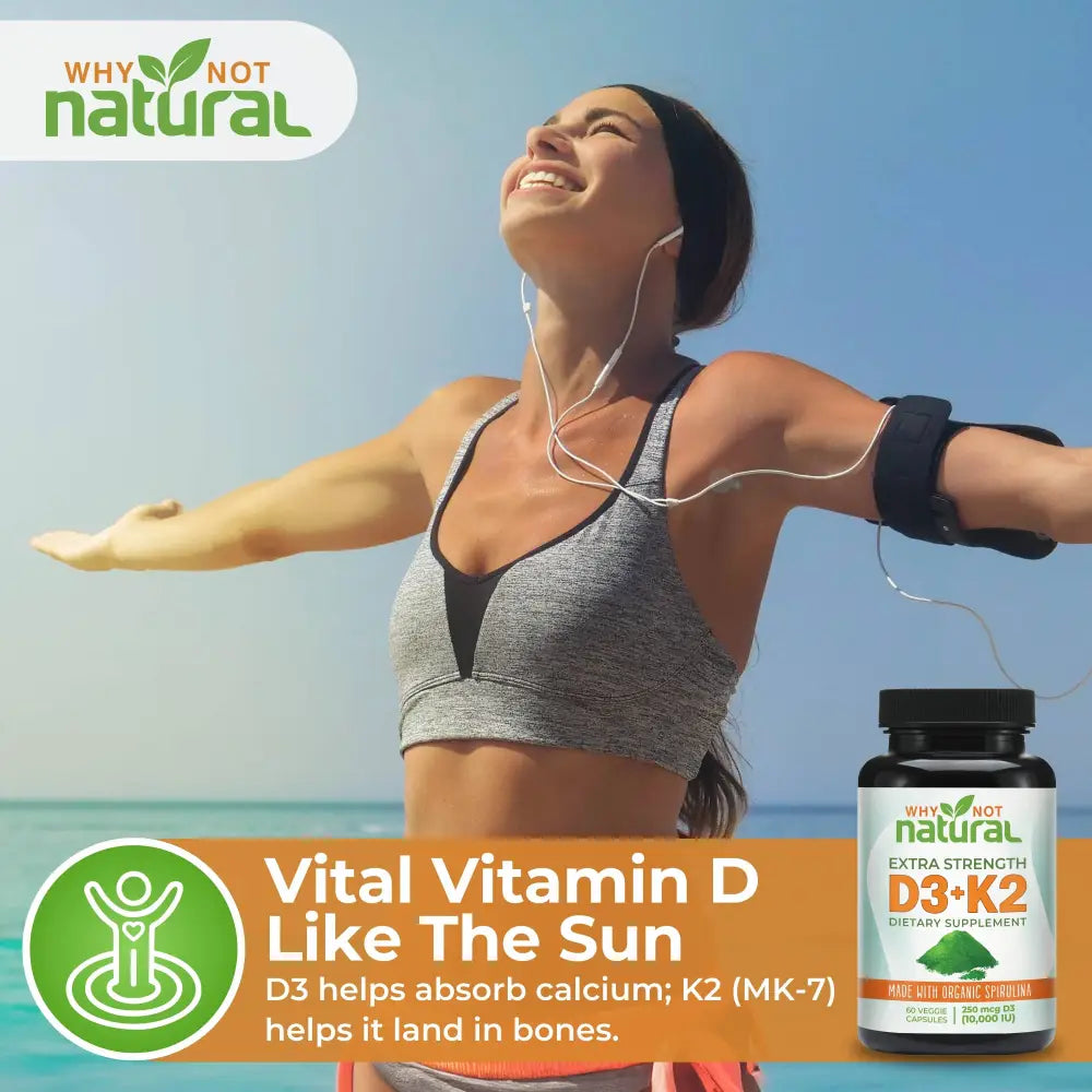 Vitamin D3 K2 with Organic Spirulina - Supplements