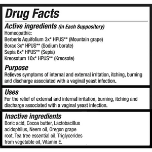 Yeast Arrest Vaginal Suppositories - Supplements